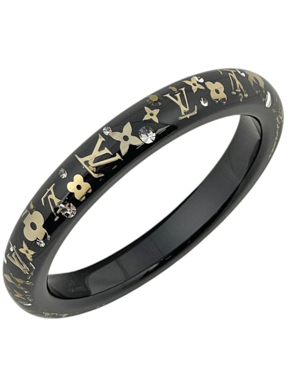 Louis Vuitton Bracelet Inclusion Bangle Monogram Plastic Black
